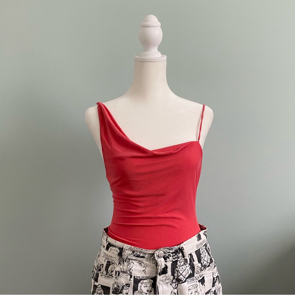 Women's red bodysuit